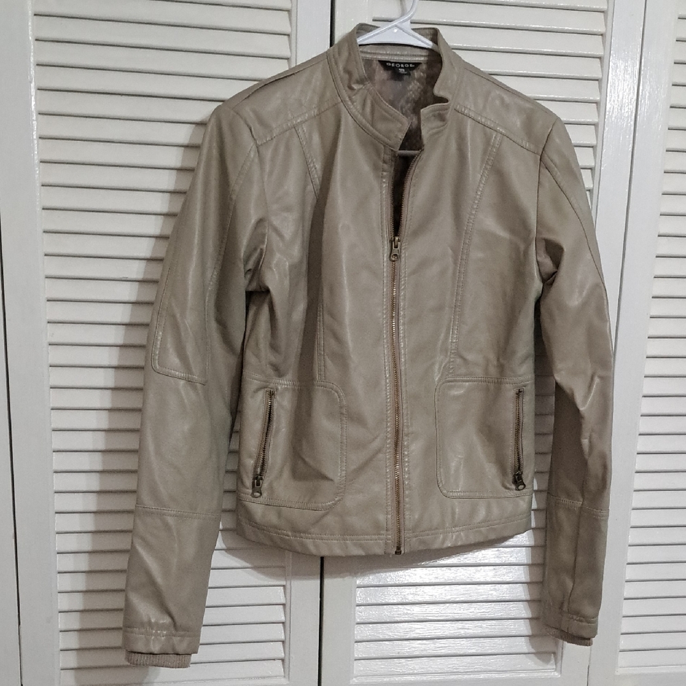 George Women's Beige Leather Jacket